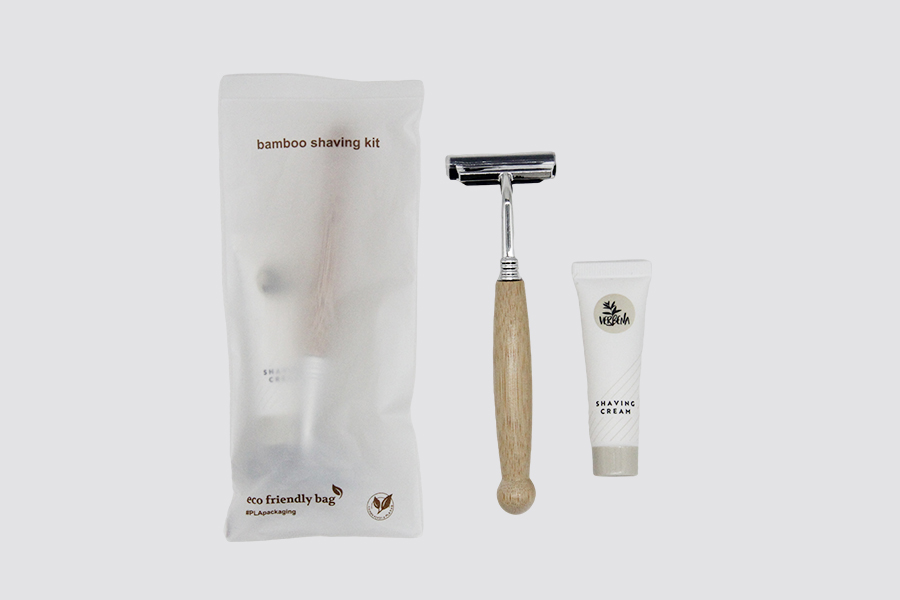 PLA ECO-FRIENDLY - Shaving kit in PLA bag